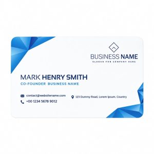 NFC Business Card – Blue Geometric Design, Double-Sided