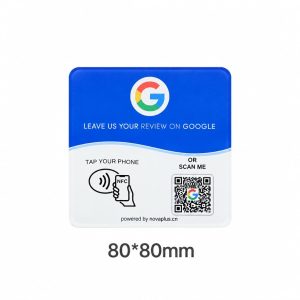 NFC Google Review Tag — Square 80×80 mm