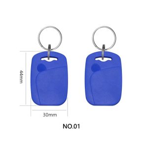 ABS RFID key fob style NO.01, blue, 44x30mm, front and back view