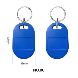 ABS RFID key fob style NO.06, blue oval, 52x33mm with dimensions