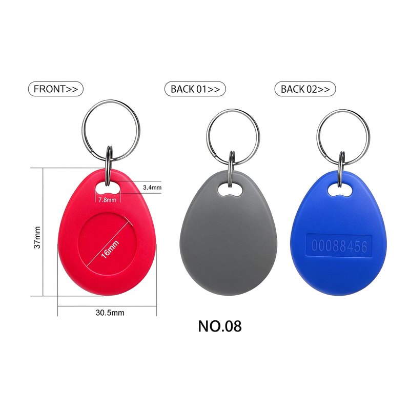 ABS RFID Key Fob NO.08 (Mixed 3-Pack)