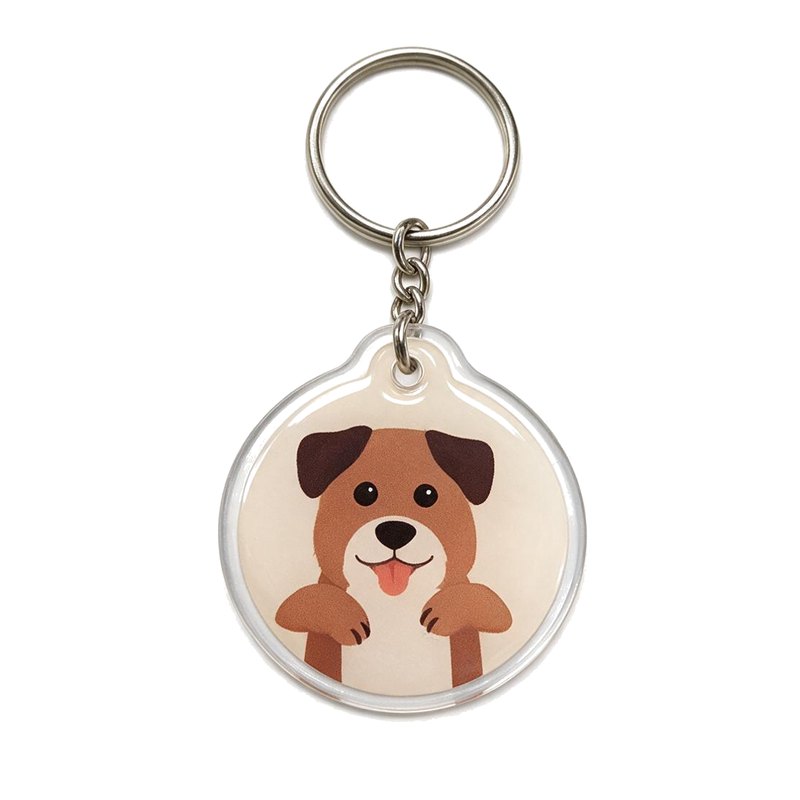 Cartoon Dog Acrylic Pet Tag