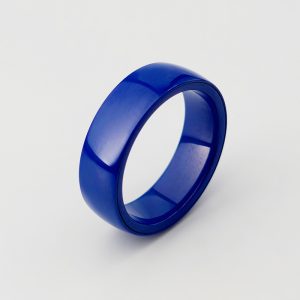 Two blue full ceramic NFC smart rings, Lozavy factory