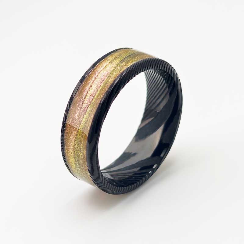 Damascus Steel NFC Ring – Patterned Smart Ring