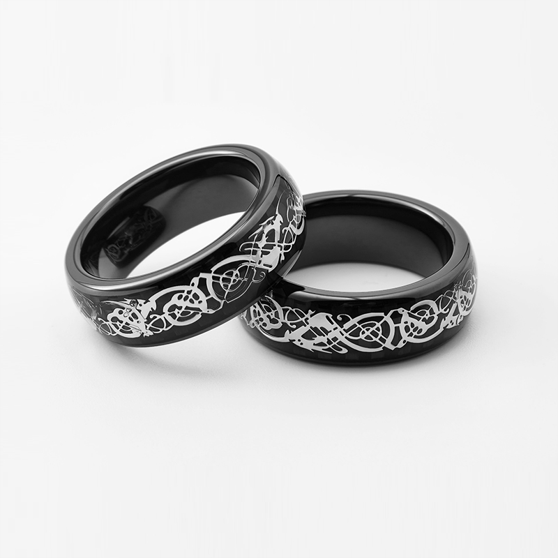 Dragon Engraved NFC Ring – Semi-Ceramic Smart Ring