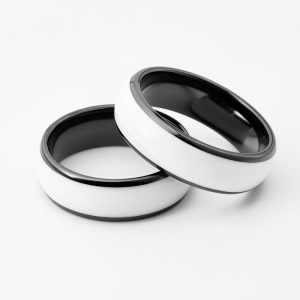 White Epoxy NFC Ring – Semi-Ceramic Smart Ring