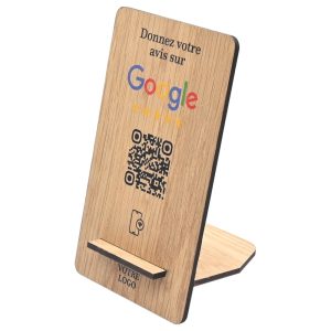 Wooden NFC Phone Stand – Engraved Logo