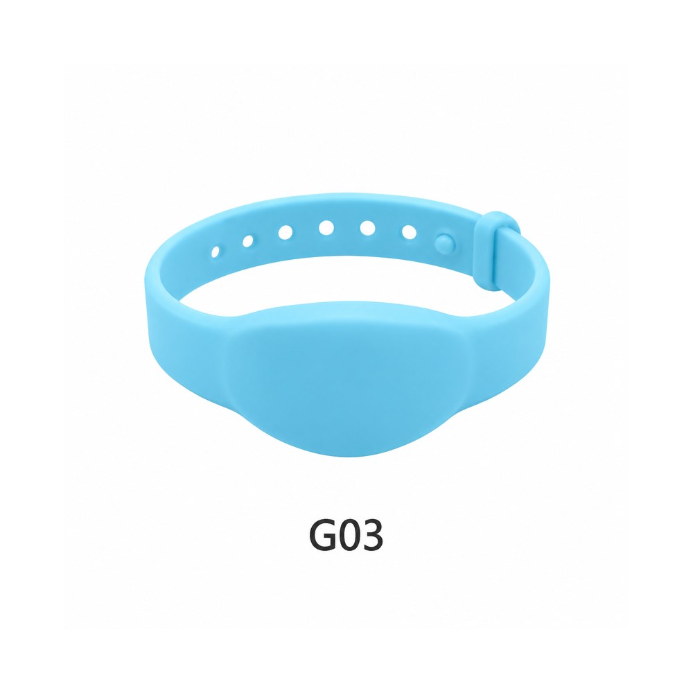 Silicone RFID Wristband – G03, Light blue