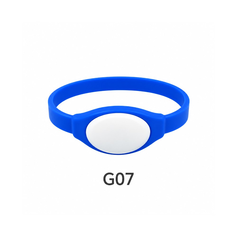 Silicone RFID Wristband – G07, Blue and white