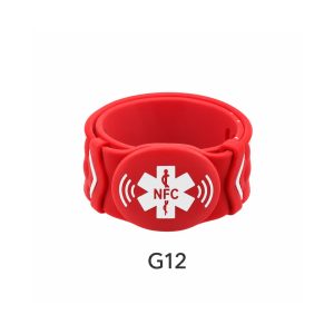 Silicone RFID Wristband – G12, Red floral