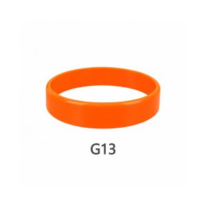Orange silicone RFID wristband G13 with round white chip panel